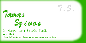 tamas szivos business card